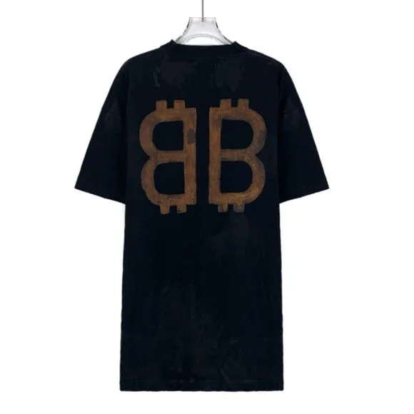 Balenciaga 2022 Black cotton crewneck short-sleeve T-shirt